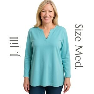 J. Jill - Wearever Collection - Non-Iron Linen Popover Shirt - Size Medium